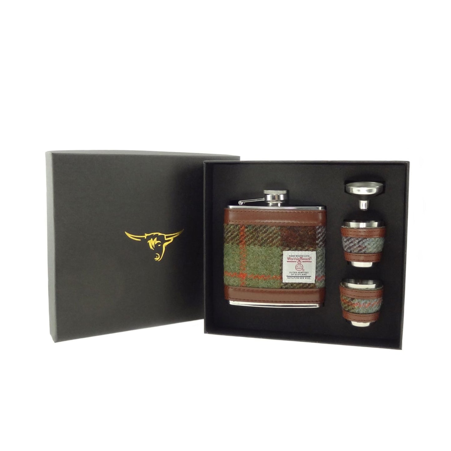 6oz Harris Tweed Hip Flask - Macleod