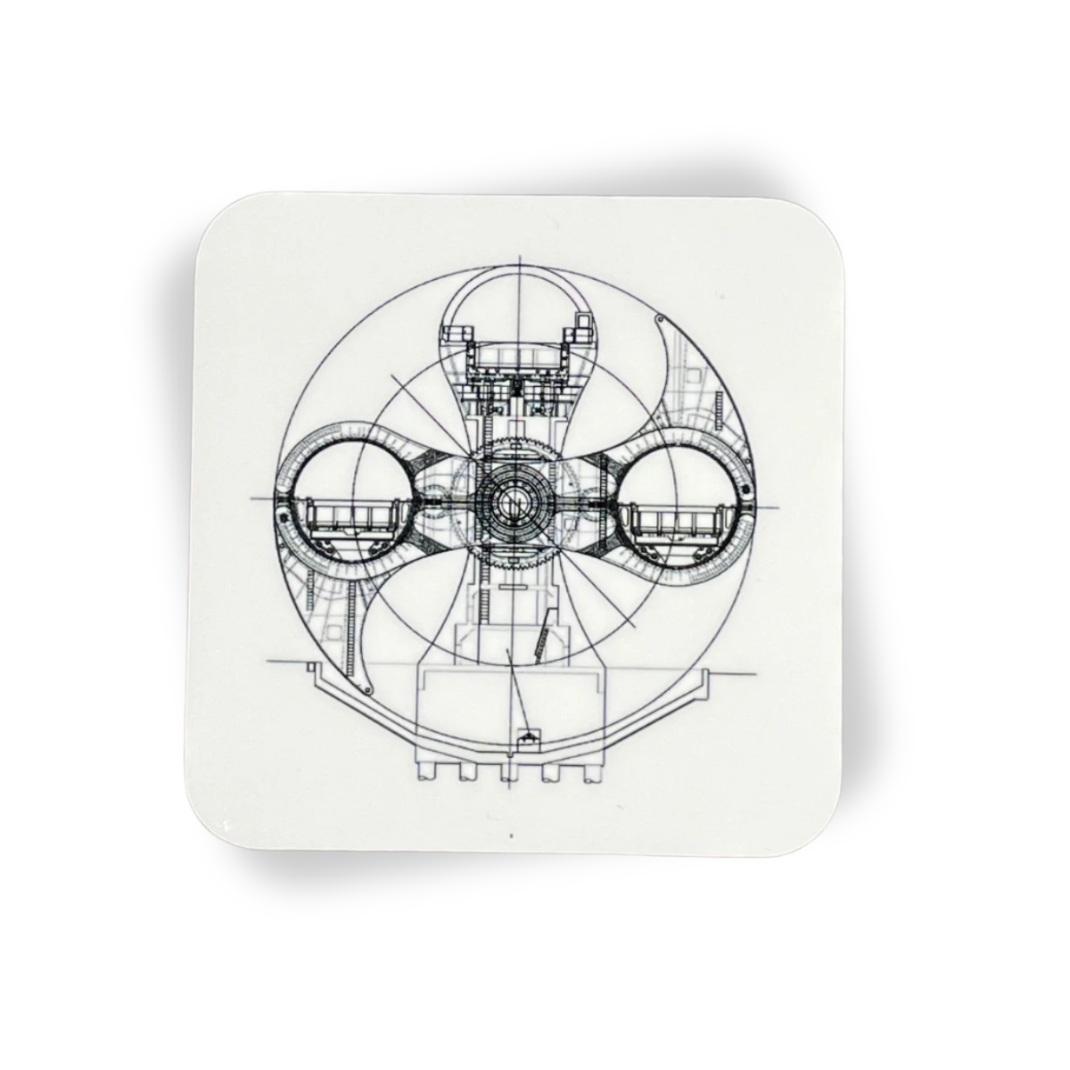 White TFW Blueprint Coaster