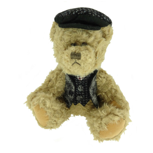 Boy Teddy Bear in Harris Tweed - black and grey