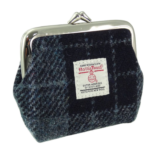 Harris Tweed "Eigg" Small Clasp Purse - dark grey