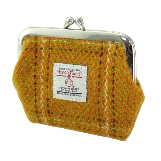 Harris Tweed "Eigg" Small Clasp Purse - mustard