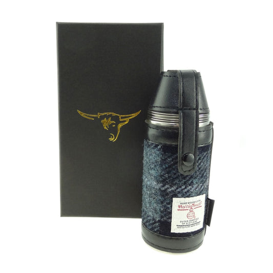 Harris Tweed Hunting Flask - dark grey