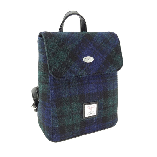 Harris Tweed "Tummel" Backpack - black watch